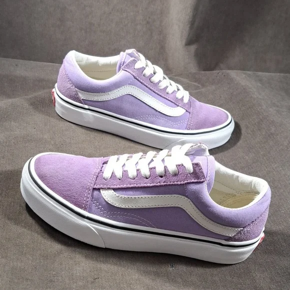 Vans Old Skool Light Purple Suede Canvas White Leather Lace Up Sneakers VG- US 5 - Picture 11 of 16